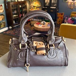 CHLOE Vintage Y2K Dark Brown Leather Paddington Bag